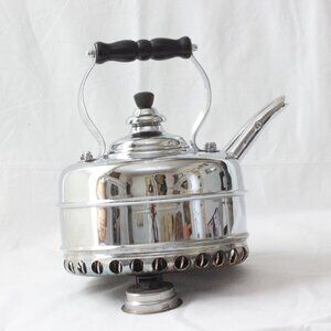 Simplex Buckingham #3 Whistling Tea Kettle Chrome Plated Copper Rapid Boil Coil